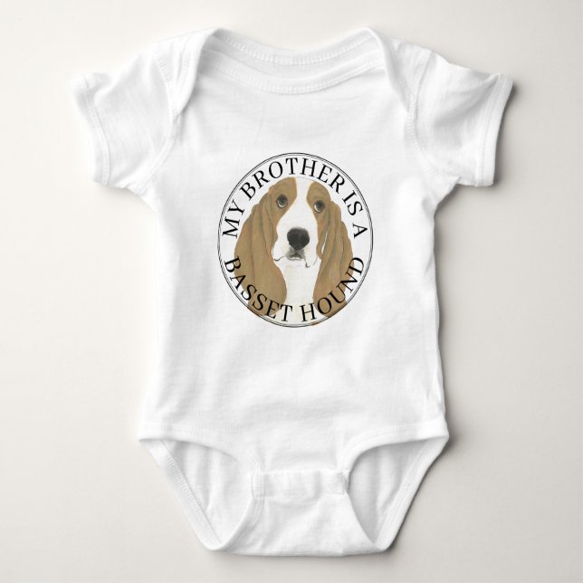 Basset Hound Big Brother T Shirt (Framsida)