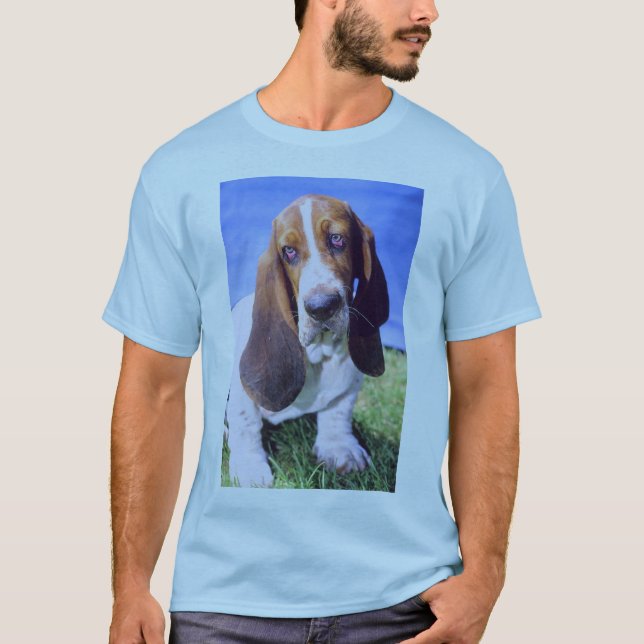 Basset Hound Bild T-shirt (Framsida)