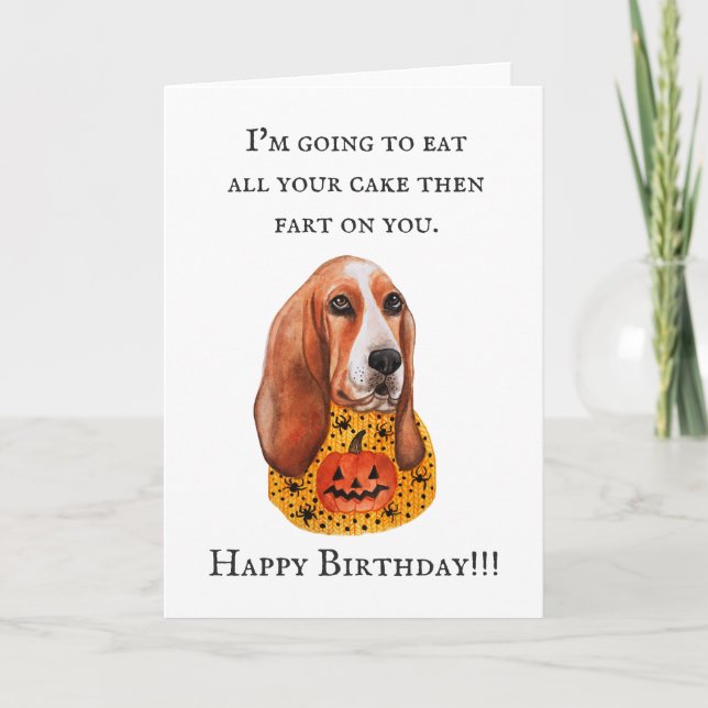 Basset Hound Birthday Card Kort (Framsida)