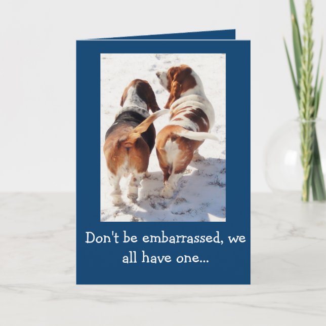 Basset Hound Birthday Card Kort (Framsida)