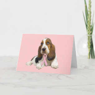 Basset Hound Breast Cancer Greeting Card Kort