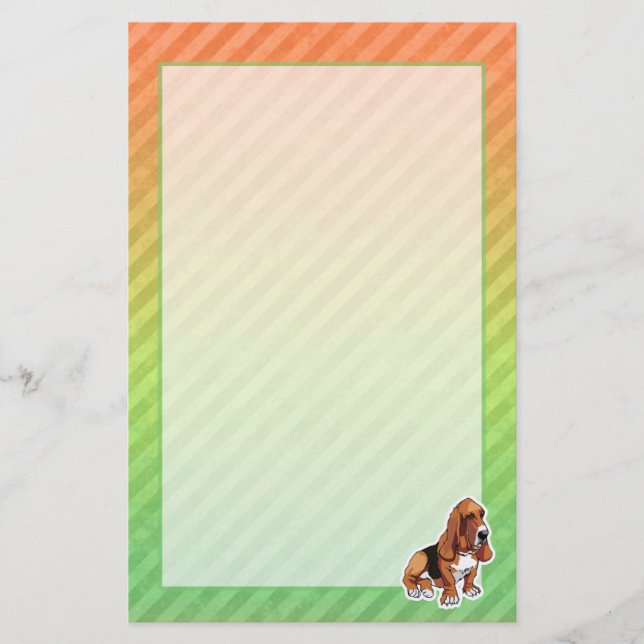 Basset Hound Brevpapper (Framsida)