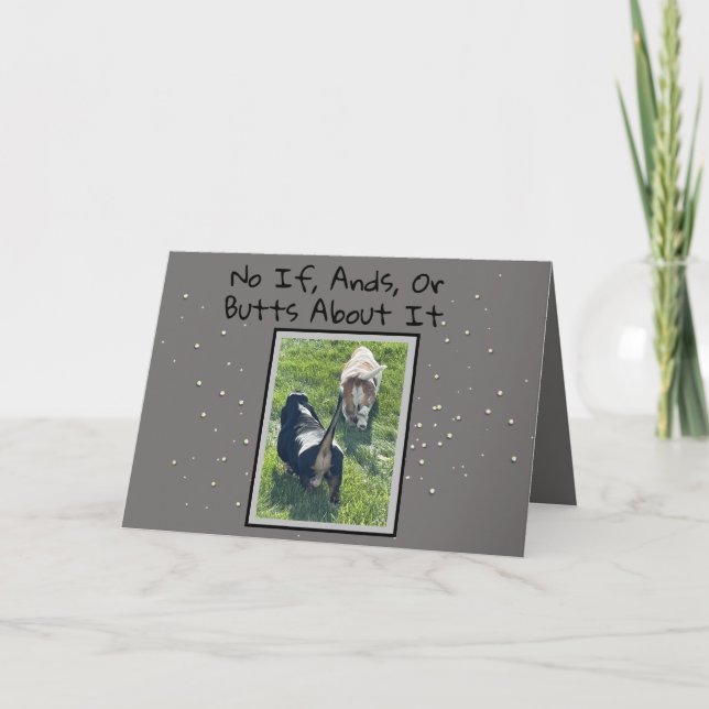 Basset Hound Butt Funny Birthday Card Kort (Framsida)