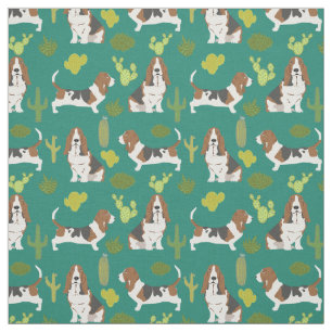 Basset hound cactus-väv - hund för kvartilt tyg
