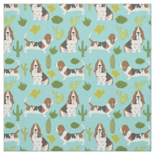 Basset hound cactus-väv - hund för kvartilt tyg