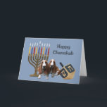 Basset Hound Chanukah Card Menorah Dreidel Helgkort<br><div class="desc">Att minnas familj och vänner under Chanukah-säsongen är ett underbart sätt att få behålla i kontakt med de människor du kärlek och bryr dig om. Jag skapat dessa hund Chanukah-kort med kärlek och omsorg, och jag är säker på att alla som kärlek hundar är glada över att få dem. Du...</div>