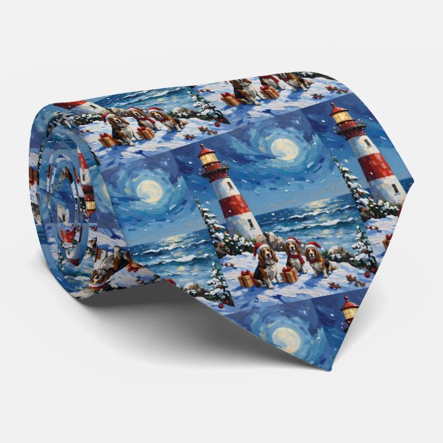 Basset Hound Christmas Lighthouse Holiday Slips (Rullad)