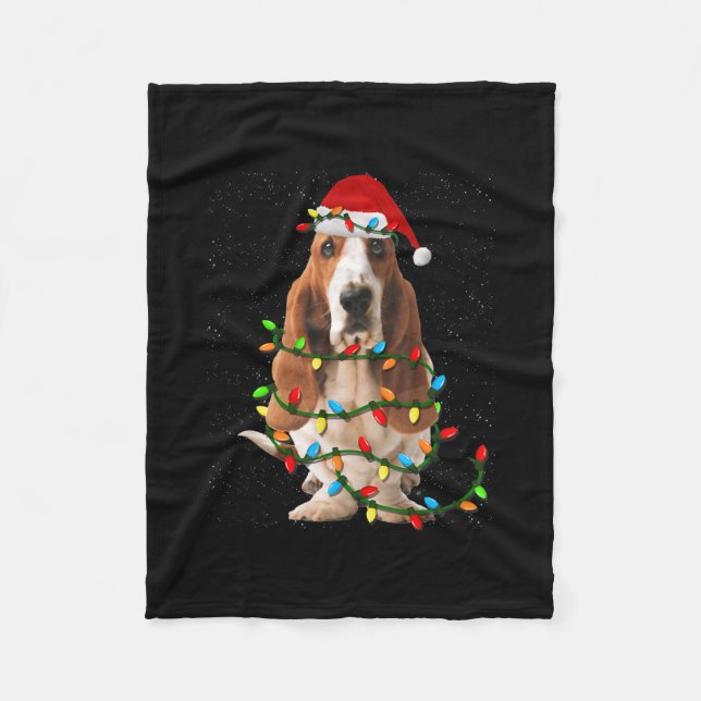 basset hound christmas lustiga basset hound hund k fleecefilt (Framsidan)