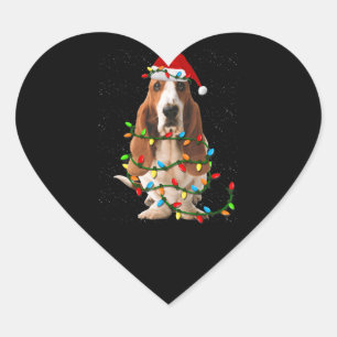 Basset hound christmas roligt basset hound hund kä hjärtformat klistermärke