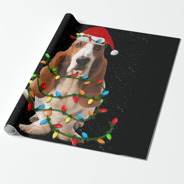 Basset hound christmas roligt basset hound hund kä presentpapper (Utrullad)