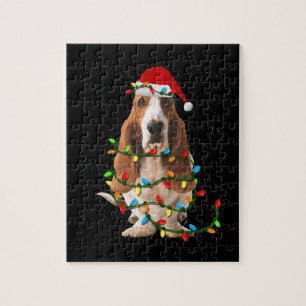 Basset hound christmas roligt basset hound hund kä pussel