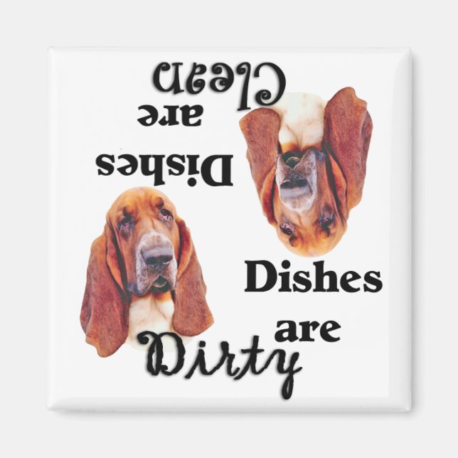 Basset Hound Dishwasher Magnet (Framsidan)