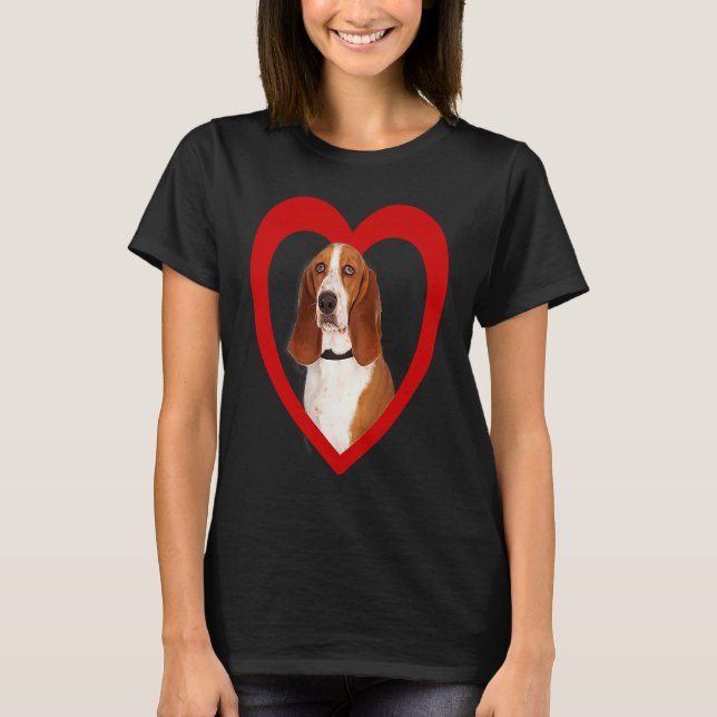 Basset Hound  Dog Heart  Basset Hound T Shirt (Framsida)