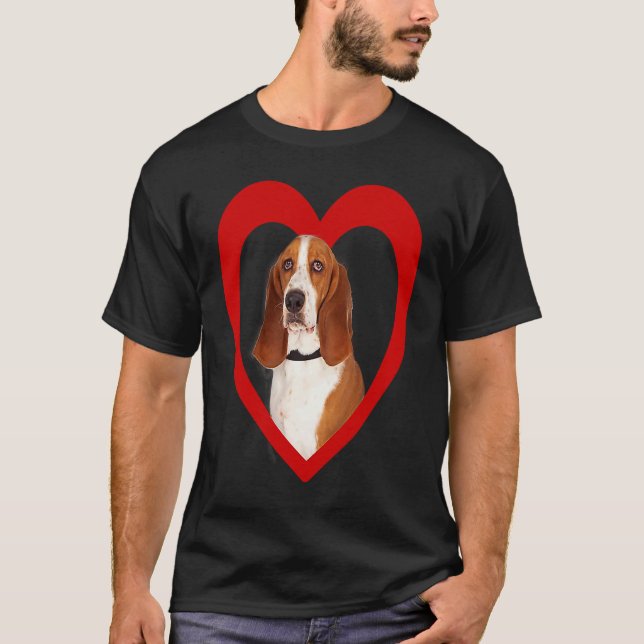 Basset Hound  Dog Heart  Basset Hound T Shirt (Framsida)