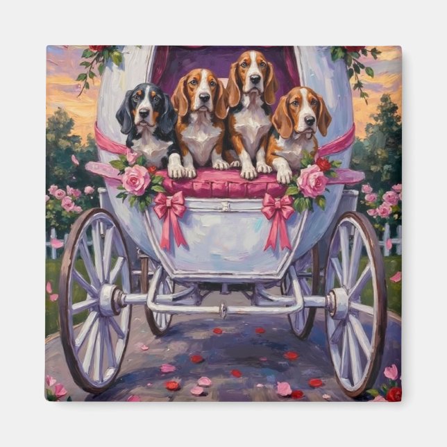 Basset Hound Dog Valentine's Day  Magnet (Framsidan)