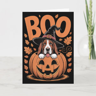 Basset Hound Dräkt På Pumpkin Halloween Basset H Kort