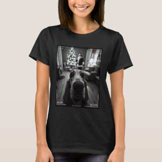 Basset Hound fångar tomten på kamera Xmas T Shirt