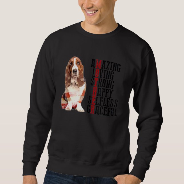 Basset Hound Fantastisk Loving Strong Lycklig Self Lång Ärmad Tröja (Framsida)