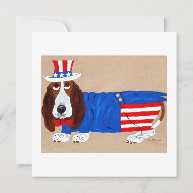 Basset Hound Farbror Sam Julkort (Framsida)