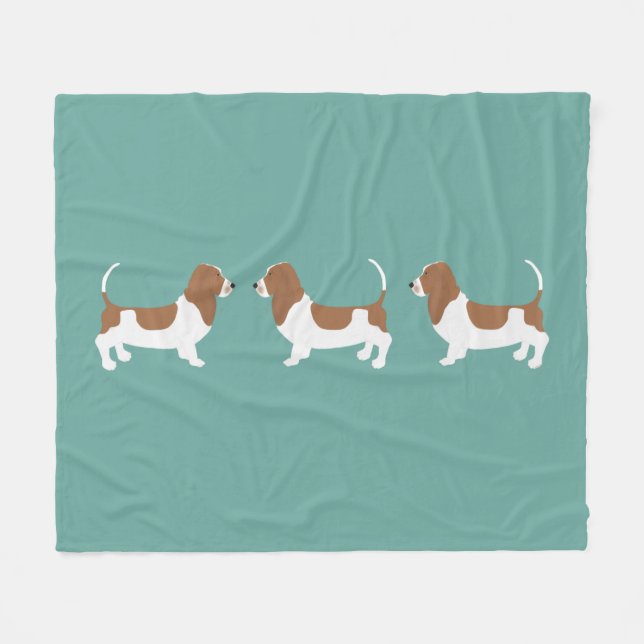 Basset Hound Fleece Blanket (Framsidan (Horisontell))