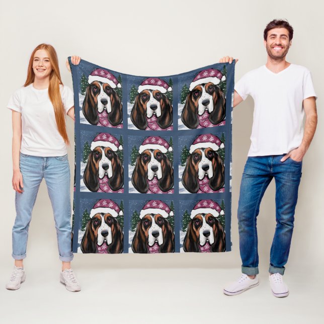 BASSET HOUND  FLEECEFILT (På plats)
