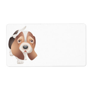 Basset Hound för Tecknad för kute-valpen Fraktsedel
