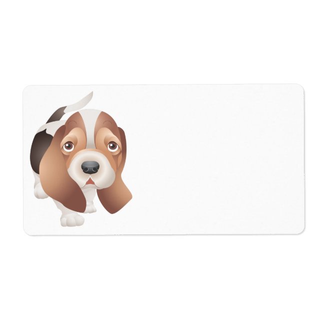 Basset Hound för Tecknad för kute-valpen Fraktsedel (Framsidan)