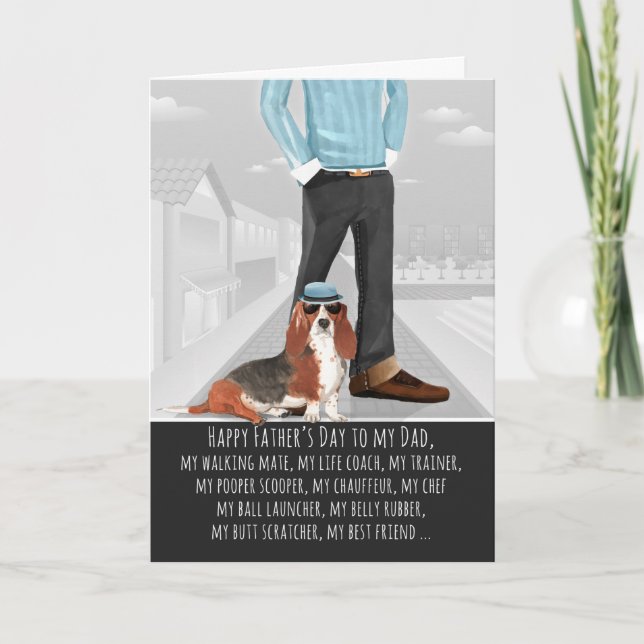 Basset Hound från Hund Fars dag Kort (Framsida)