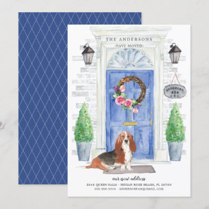 Basset Hound Front Door Flytta Announement Inbjudningar