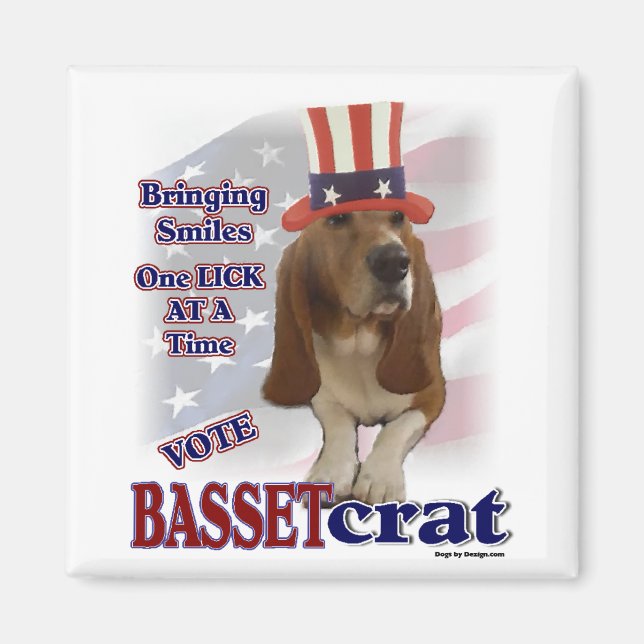 Basset Hound Gifts Magnet (Framsidan)