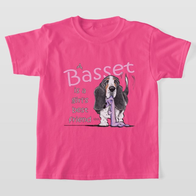 Basset Hound Girls Bästa vän Tröja (Laydown)