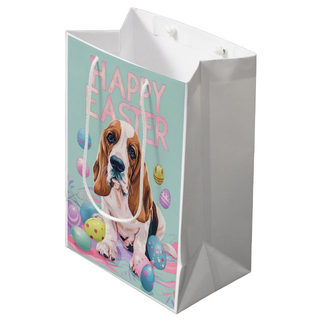 Basset Hound Glad Påsk (Framsidan Vinklad)