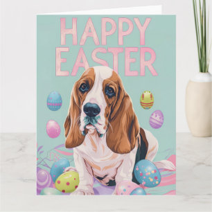 Basset Hound Glad påsk Kort
