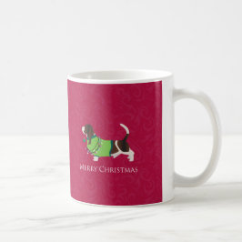 Basset Hound God jul Design Kaffemugg
