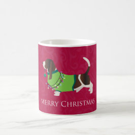 Basset Hound God jul Design Kaffemugg