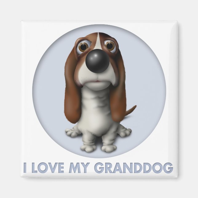 Basset Hound Granddog Magnet (Framsidan)