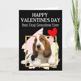 Basset Hound Grandma Anpassningsbar Valentine Day  Helgkort