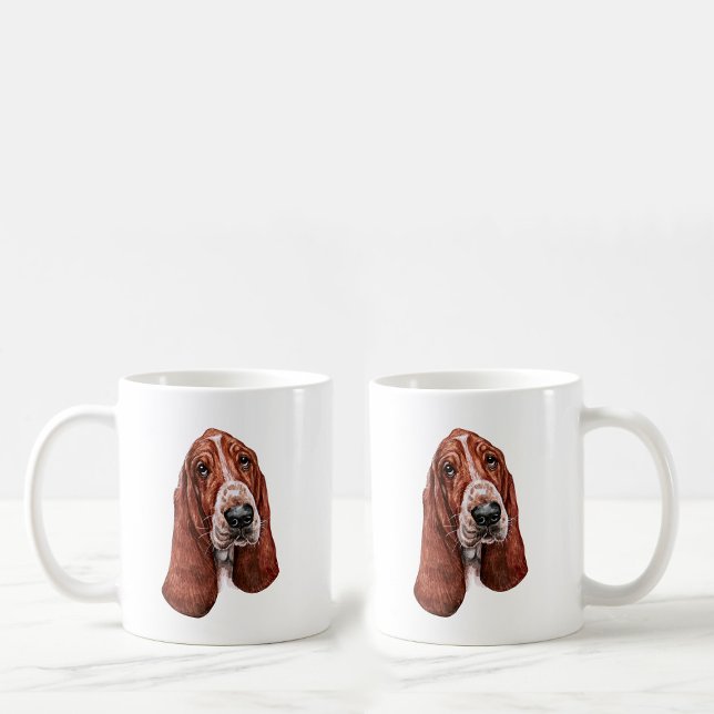 Basset Hound Graphic Kaffemugg (Skapare uppladdad)