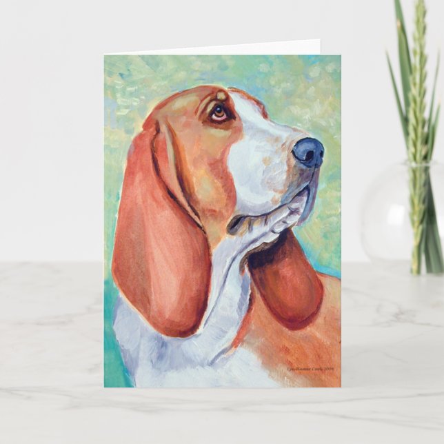 Basset Hound Greeting-kort Kort (Framsida)