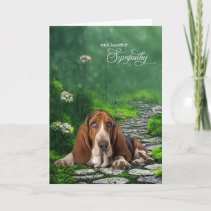 Basset Hound Grönt Garden Väg Pet Sympathy Kort