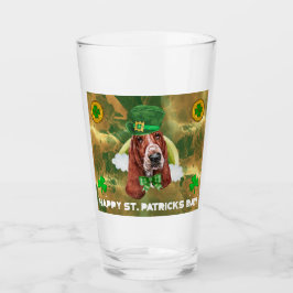 Basset Hound Guld Glad St. Patricks Day Glaskopp