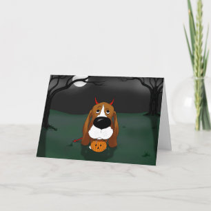 Basset Hound Halloween Kort