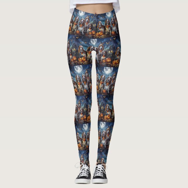 Basset Hound Halloween Spooky Leggings (Framsida)