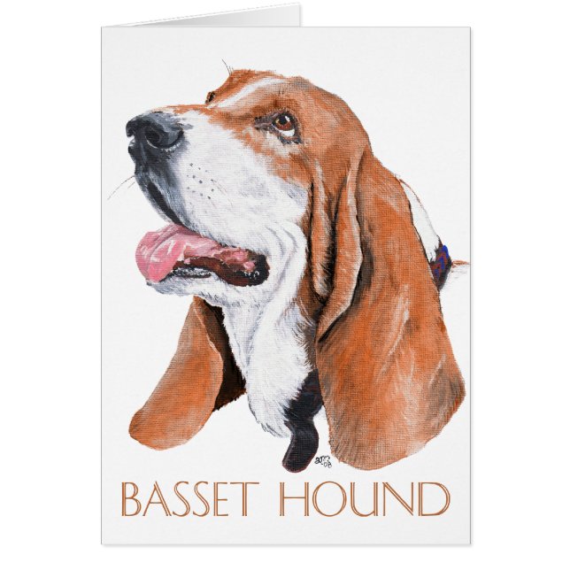 Basset Hound Hälsningskort (Framsidan)