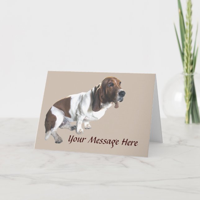 Basset Hound-hälsningskort Helgkort (Framsida)