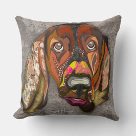 Basset Hound handmålad Dekorativ kudde