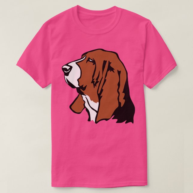 Basset Hound Head Hund Hundar T Shirt (Design framsida)