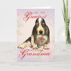Basset Hound Heart Grandma Kort