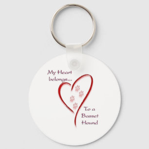 Basset Hound Heart-Tillhör Nyckelring