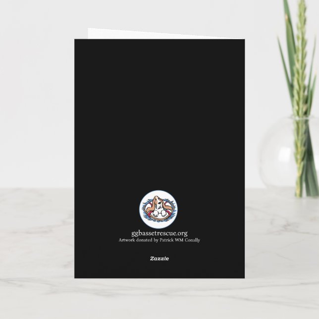Basset Hound - Helgdag Card Helgkort (Baksida)